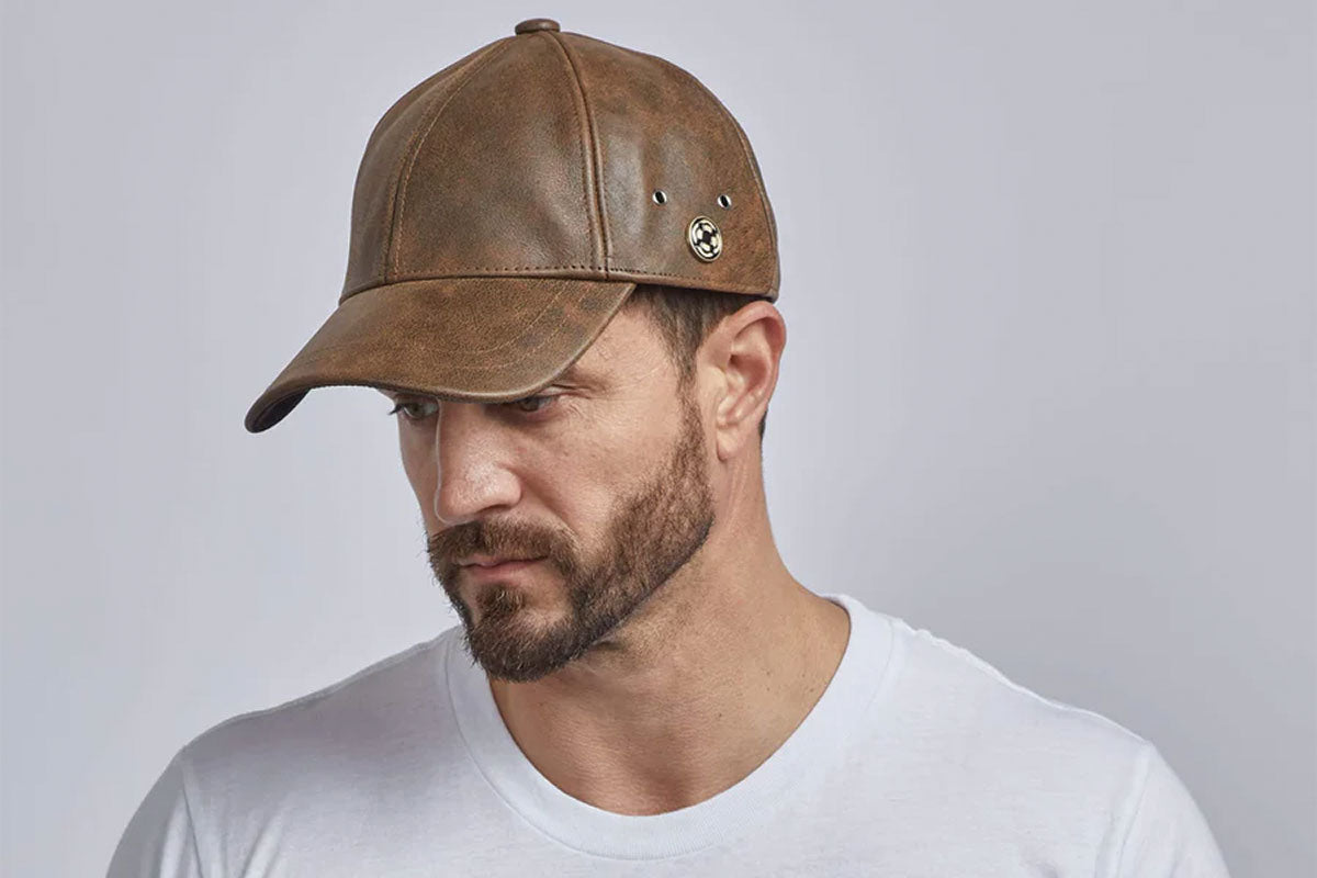 Leather Baseball Cap Fitted Made in USA