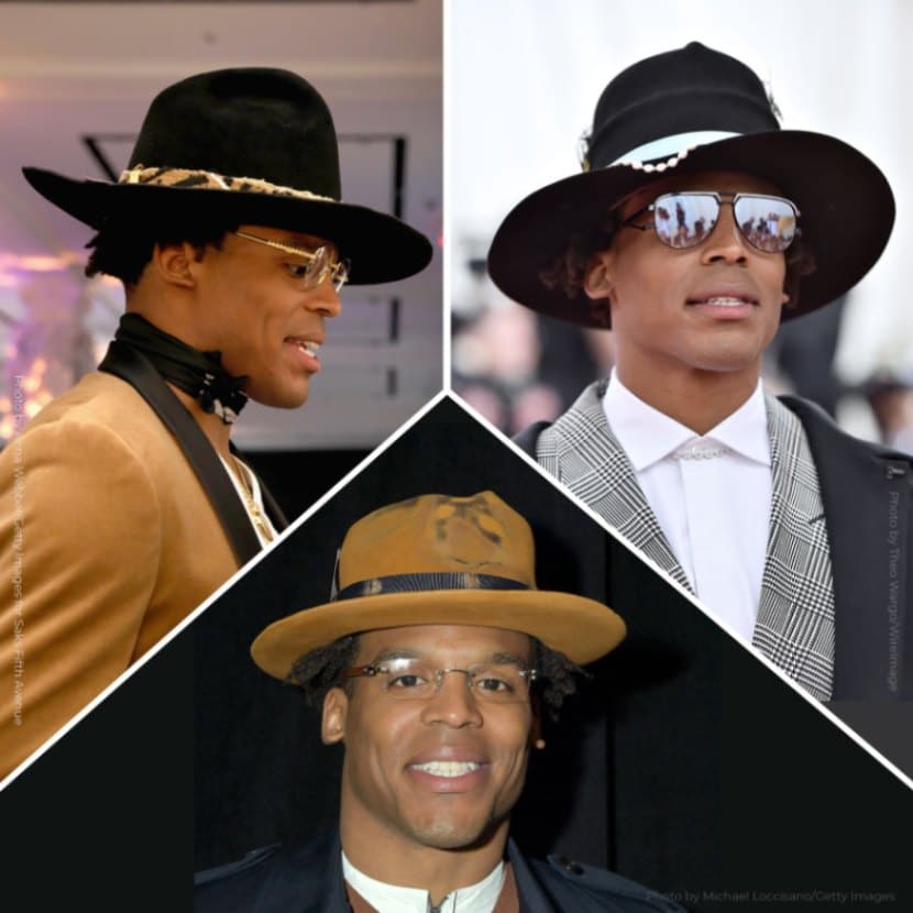 Win or lose, Cam Newton Hats have become a signature accessory to all his pre and post game outfits.