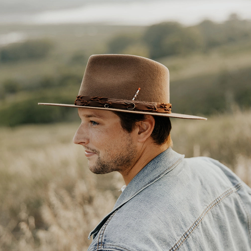 Aspen Mens Wide Brim Felt Fedora Hat – American Hat Makers