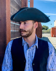 Blackbeard | Mens Tricorne Leather Pirate Hat