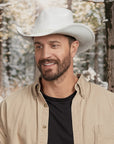 Blizzard | Mens White Leather Cowboy Hat