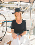 Cabana | Womens Black Wide Brim Sun Hat