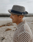 Coronado | Mens Navy Straw Fedora Hat