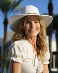 Felix | Womens White Wide Brim Straw Sun Hat