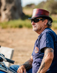 Hampton | Mens Napa Vino Leather Top Hat