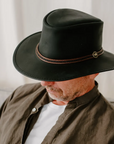 Midnight Rider | Mens Leather Outback Hat