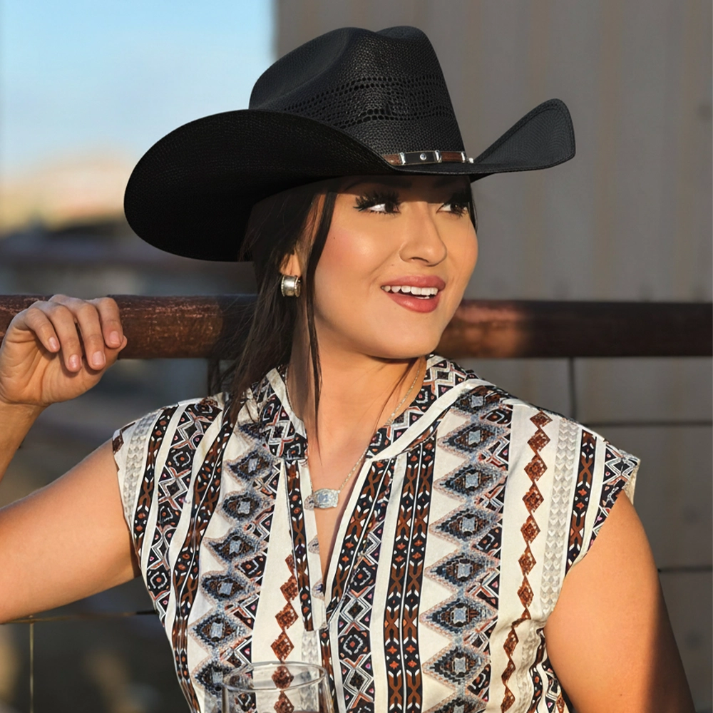 Montana | Womens Black Straw Cowgirl Hat with Western Hat  display picture 1