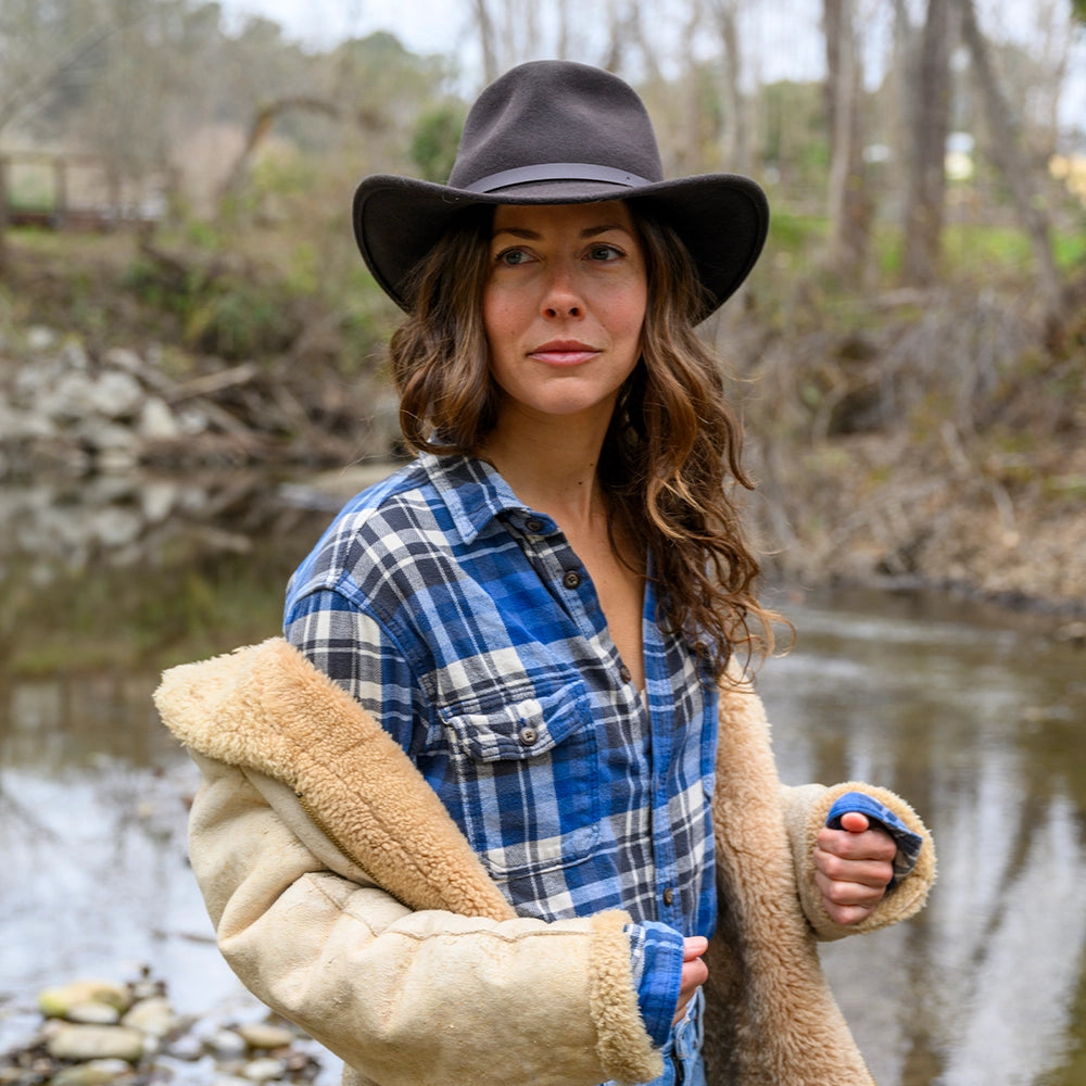 Pathfinder | Womens Chocolate Wool Felt Outback Hat – American Hat
