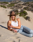 Rancher | Womens Fawn Wide Brim Felt Fedora Hat