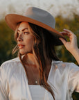 Rancher | Womens Sand Wide Brim Felt Fedora Hat
