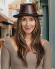Rocky | Womens Leather Fedora Hat