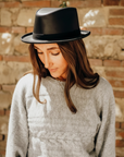Soho | Womens Trilby Leather Fedora Hat