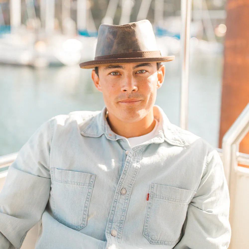 Soho | Mens Trilby Leather Fedora Hat – American Hat Makers display picture 1