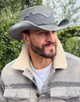 Stampede | Mens Cowhide Leather Cowboy Hat with Mesh Sides