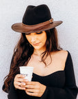 Summit | Womens Felt Leather Fedora Hat