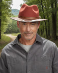 Summit | Mens Felt Leather Fedora Hat