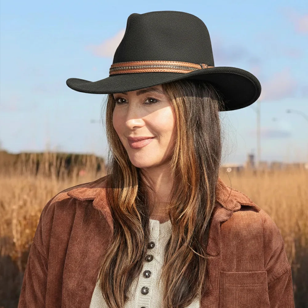 Zion | Womens Crushable Wool Felt Outback Hat – American Hat Makers