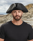 Blackbeard | Mens Tricorne Leather Pirate Hat