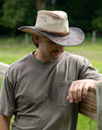 Calamity | Mens Distressed Genuine Leather Cowboy Hat