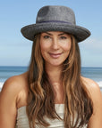 Coronado | Womens Navy Straw Fedora Hat