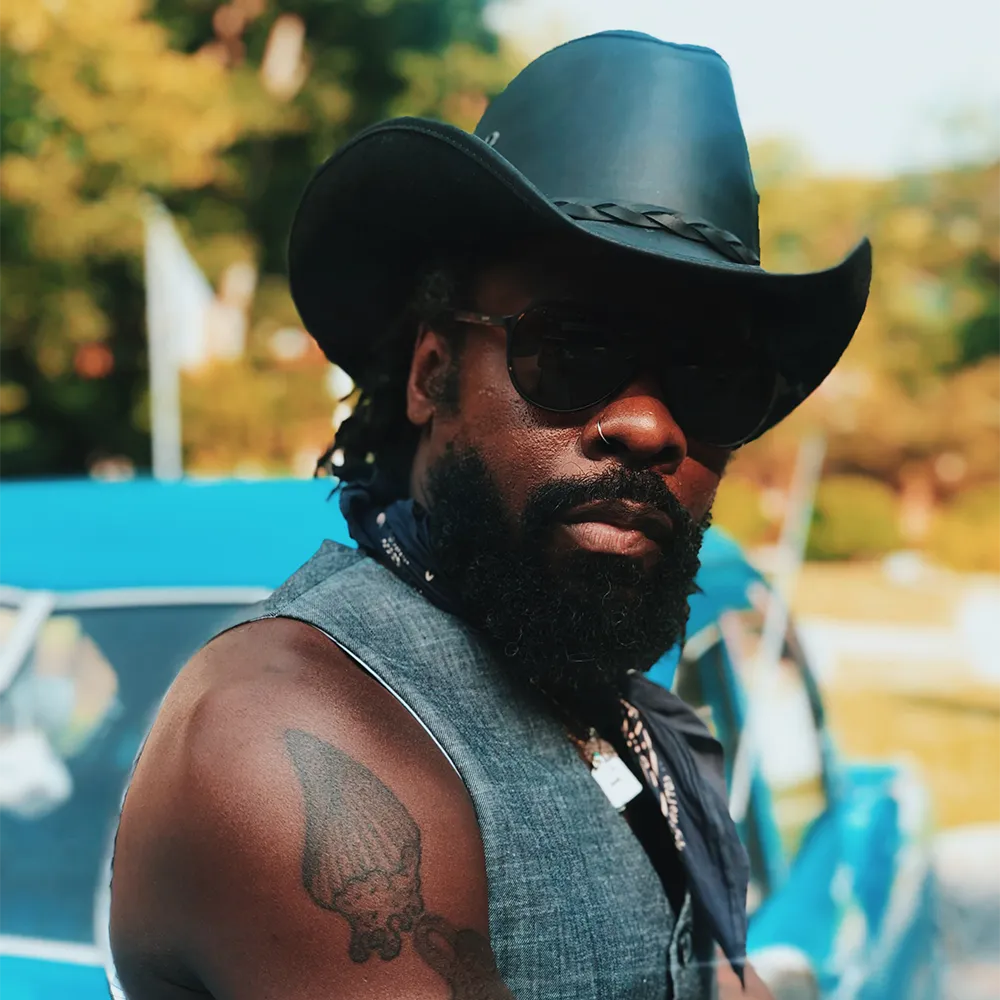 Hollywood Black Mens Black Leather Cowboy Hat – American Hat Makers