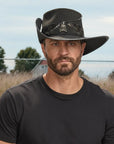 Hook | Mens Black Suede Leather Cavalier Hat