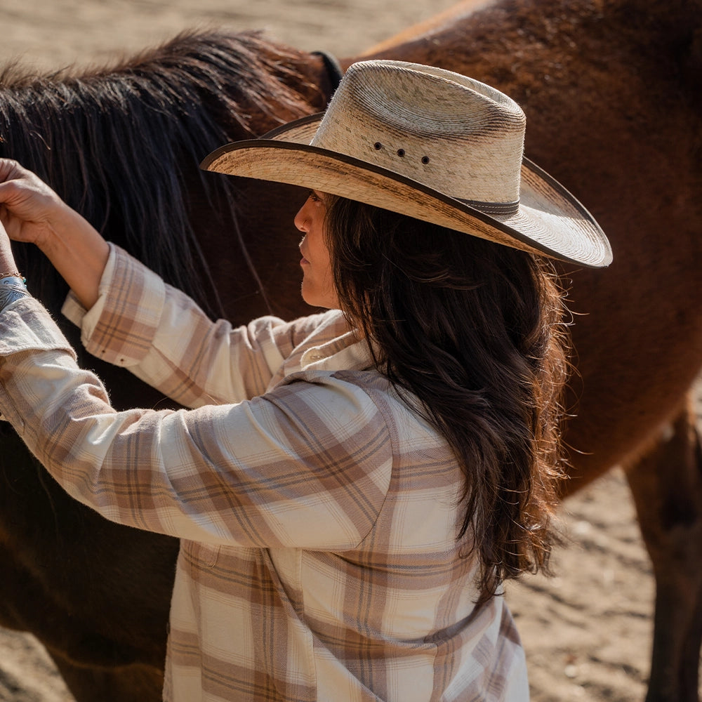 Cowgirl hat. Mexican Coolture. Medium. Engraved Floral Cowboy Hat – Camelia Mexican Boutique main image 4