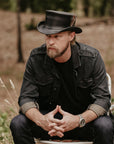 Marlow LT | Mens Leather Top Hat with LT Hat Band