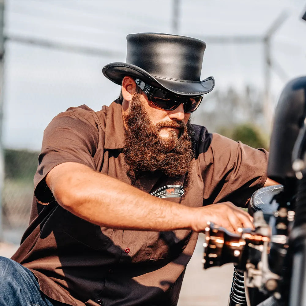 Marlow | Mens Leather Top Hat – American Hat Makers display picture 3