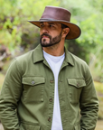 Midnight Rider | Mens Leather Outback Hat