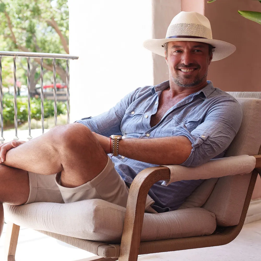 NEW AMERICAN HAT MAKERS safari vented straw fedora hat in milan cream Wholesale Safari Vented Straw Fedora Hat - Style Milan for  main image 2