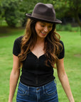 Pablo 2.0 | Womens Wool Felt Pinch Front Fedora Hat