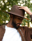 Rancher | Mens Wide Brim Felt Fedora Hat