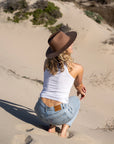 Rancher | Womens Fawn Wide Brim Felt Fedora Hat