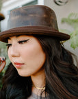 Soho | Womens Trilby Leather Fedora Hat