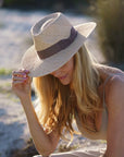 Sorrento | Womens Woven Bao Straw Teardrop Fedora Hat