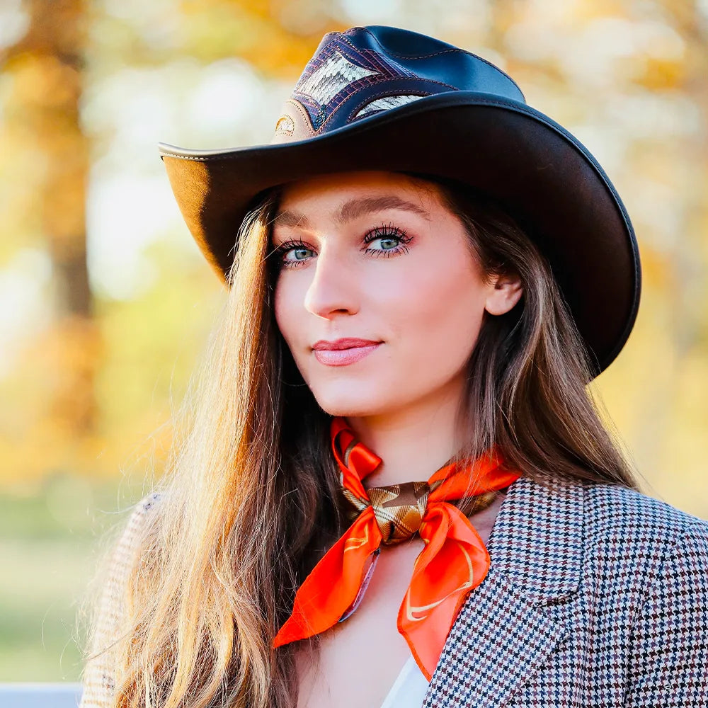 Vaquera スタッズベレー帽 Storm | Womens Leather and Rattlesnake Cowgirl Hat – American Hat