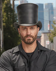 Stovepiper | Mens Leather Stovepipe Top Hat