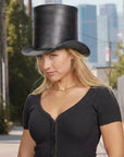Stovepiper | Womens Leather Stovepipe Top Hat