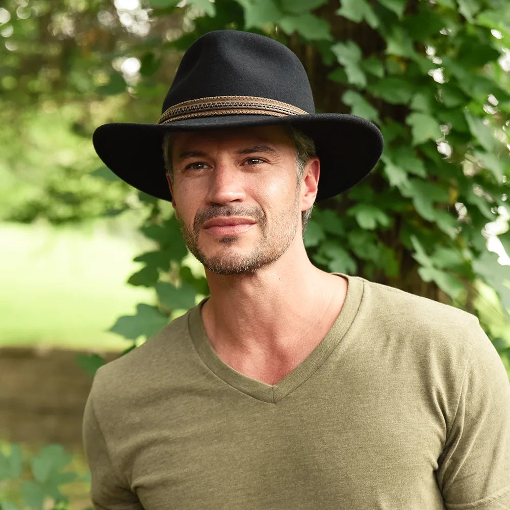 Zion | Mens Crushable Wool Felt Outback Hat – American Hat Makers