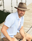 Zion | Mens Khaki Crushable Wool Felt Outback Hat
