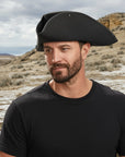 Blackbeard | Mens Tricorne Leather Pirate Hat
