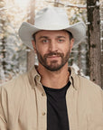 Blizzard | Mens White Leather Cowboy Hat
