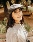 Bookie | Womens Brown Leather Flat Cap