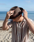 Coronado | Mens Brown Straw Fedora Hat