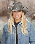 Cyclone | Womens Asphalt Leather Cowgirl Hat