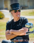 El Dorado 5 Skull | Mens Leather Top Hat with 5 Skull Hat Band