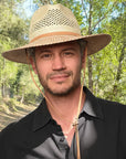 Ezra | Mens Wide Brim Straw Panama Sun Hat