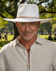 Felix | Mens White Wide Brim Straw Sun Hat