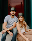 Hampton | Mens London Green Leather Top Hat